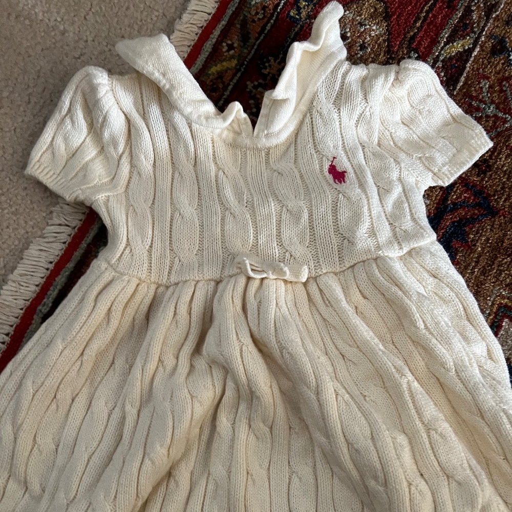 Exquisite White Knit Ralph Lauren Girls Dress 2T! Steal proce
